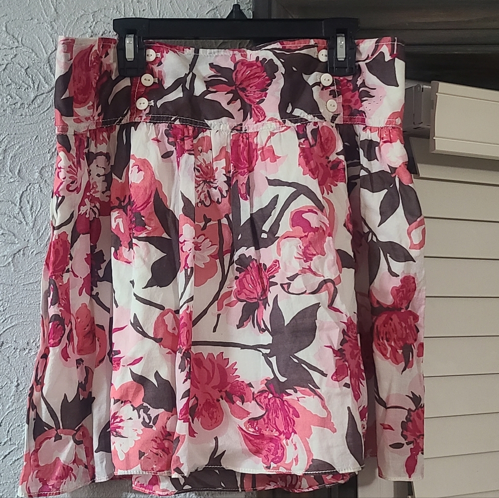 Ann Taylor Loft Floral Pink Brown White Women's Skirt